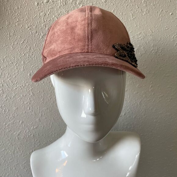 Mauve Velour Beaded Adjustable Hat - Picture 3 of 7